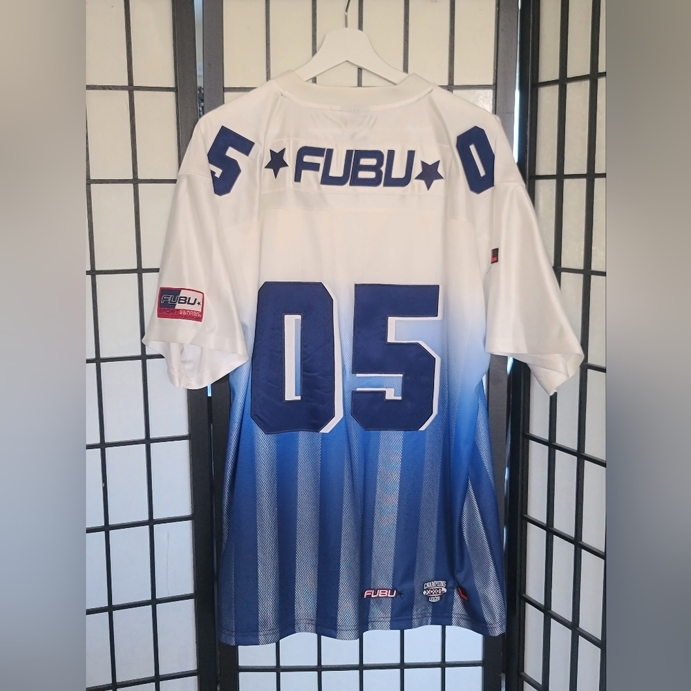 Mens Fubu Jersey, blue, 100% polyester, medium